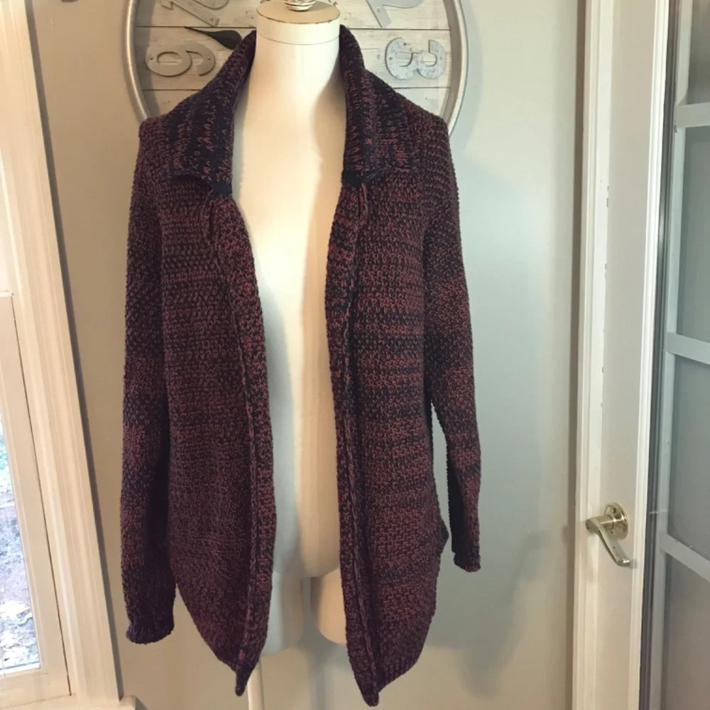 Orvis 100% cotton pockets marled cardigan sweater - Picture 1 of 16